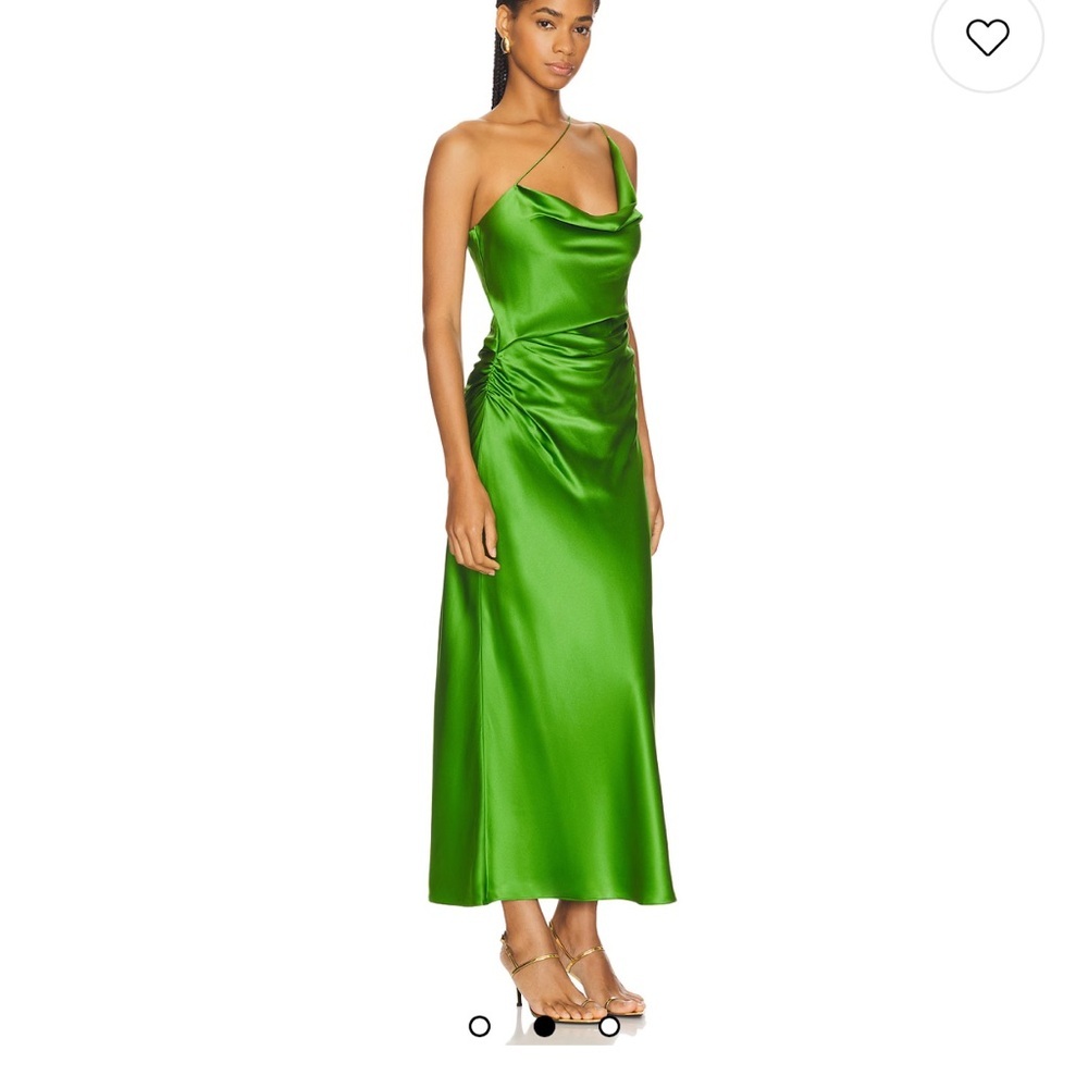 The Sei One Shoulder Cowl Dress in Leaf 0